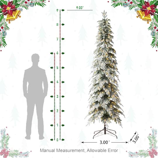 9ft. Pre-Lit Spruce Artificial Christmas Tree, Warm White LED Lights